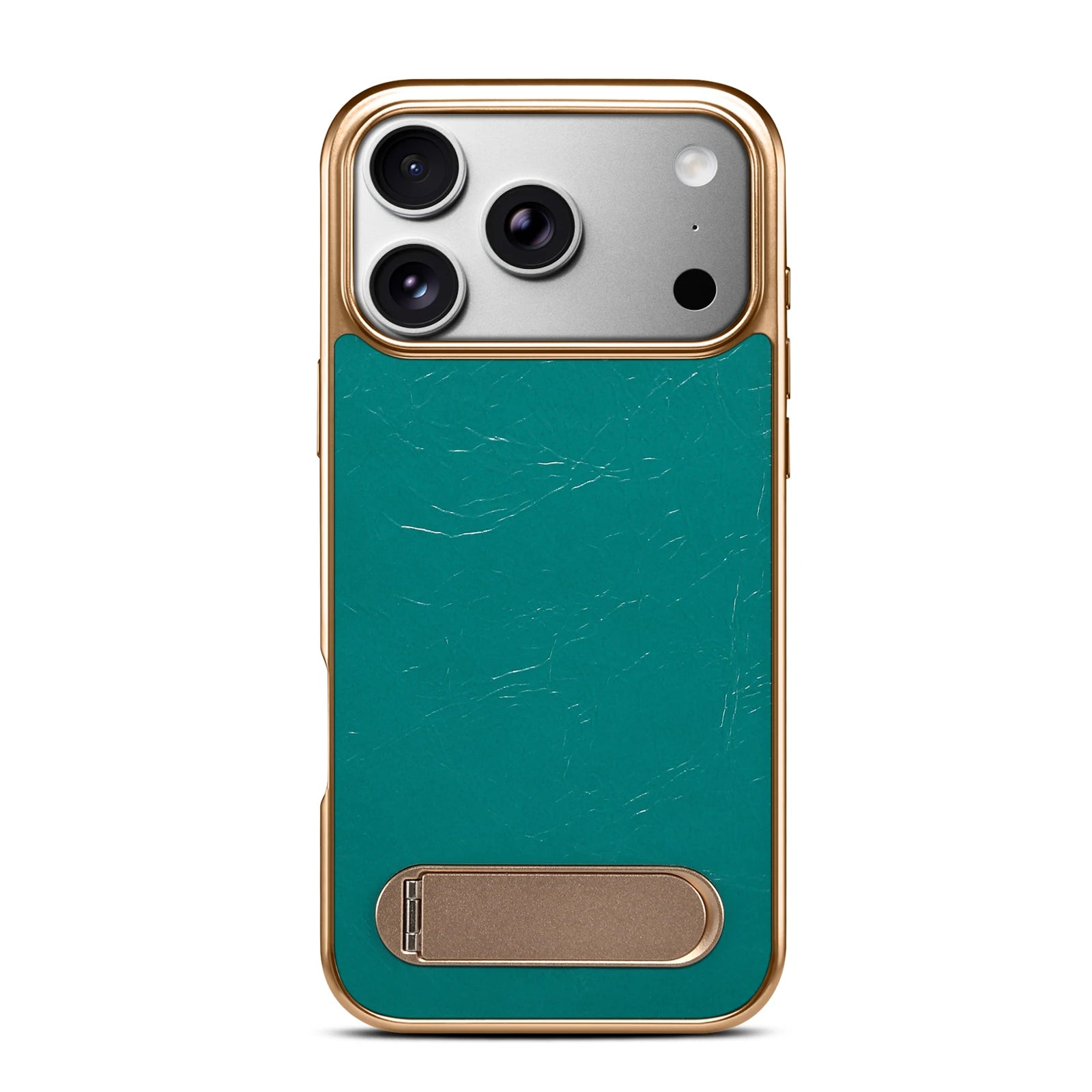 Premium Genuine Leather MagSafe Protective Case with Stand for iPhone 17 Series