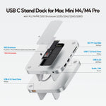 PULWTOP Mac Mini M4 Dock with M.2 SSD Slot 4TB and SD TF Reader