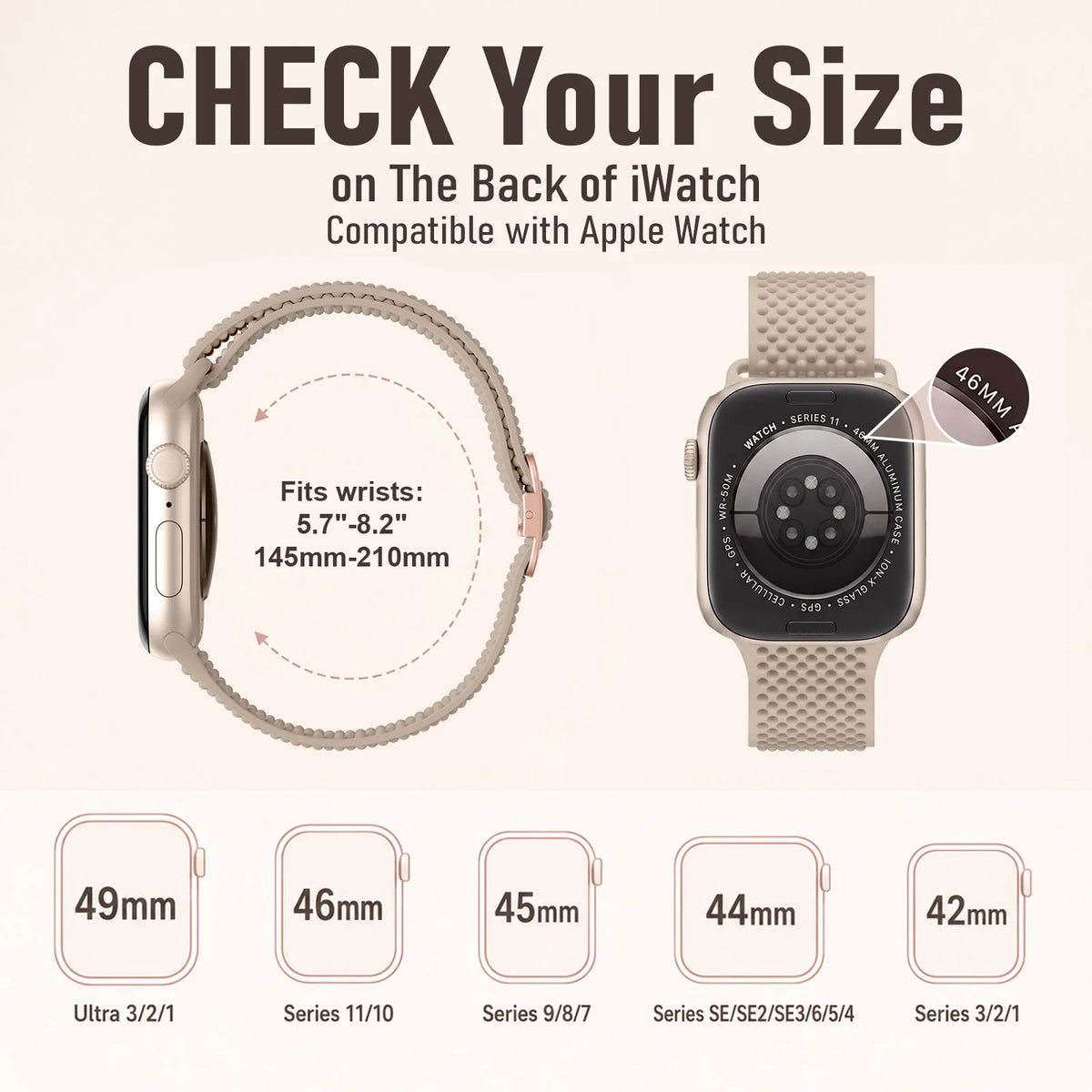 Silicone Sport Band with Adjustable Buckle for Apple Watch
