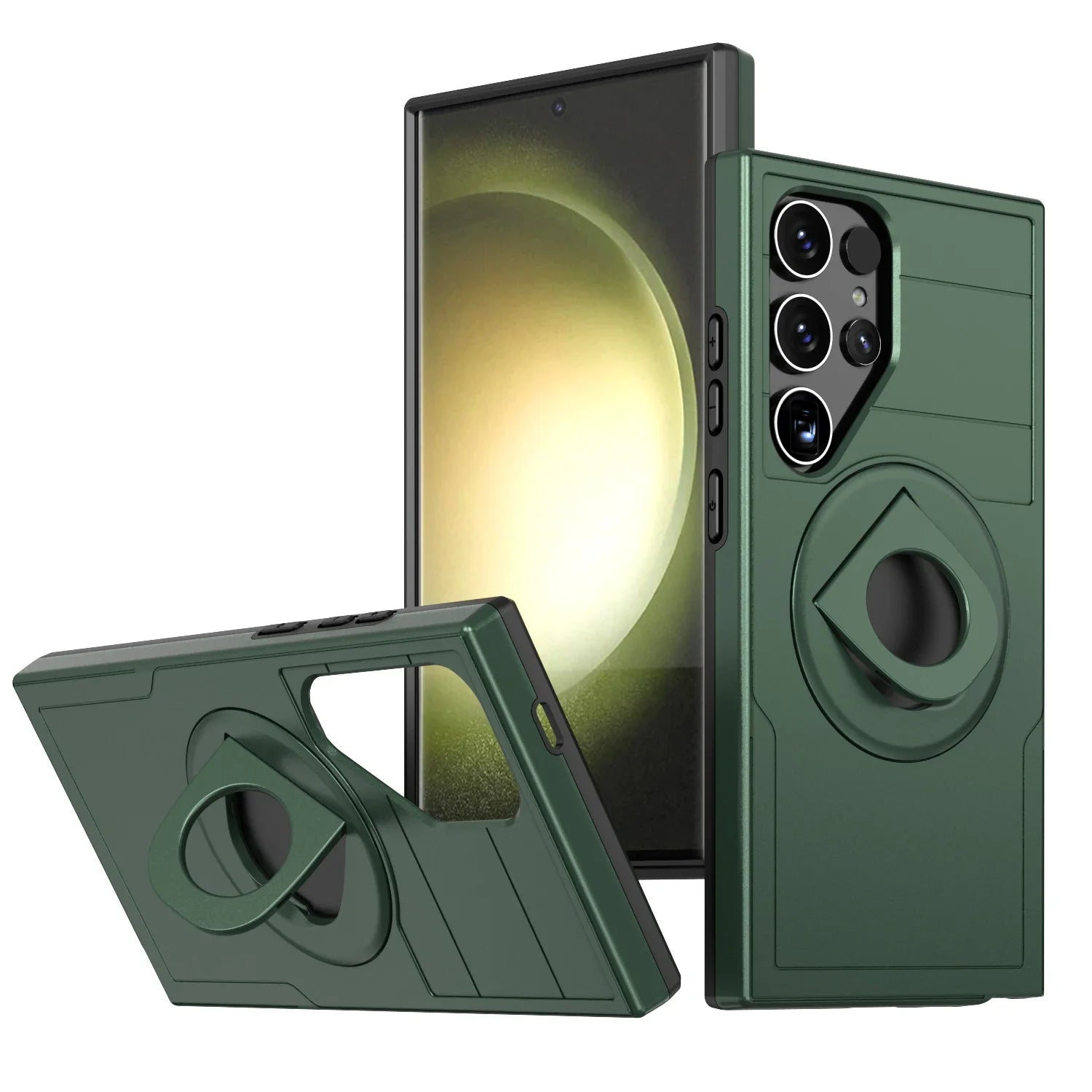 Shockproof Armor Phone Magnetic Case with Ring Kickstand for Galaxy S25 Series