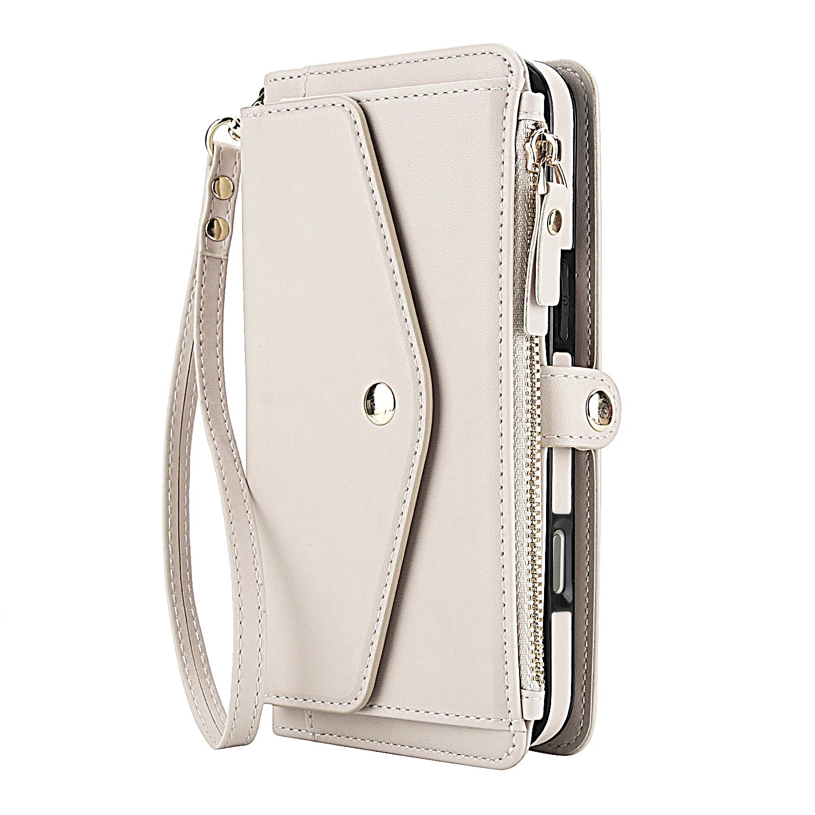 Detachable MagSafe Leather Crossbody Case with Zippered Flip Wallet & Card Slot for iPhone 17 Series