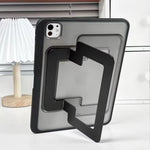 iPad Pro M4 (2024) Acrylic Case with Shockproof Protection & Metal Kickstand Grip