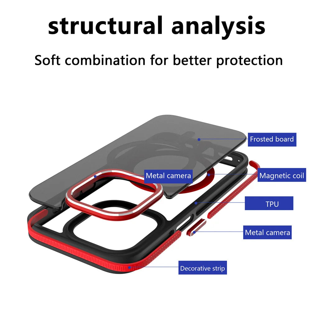 Shockproof Translucent MagSafe Case for iPhone 15 Series