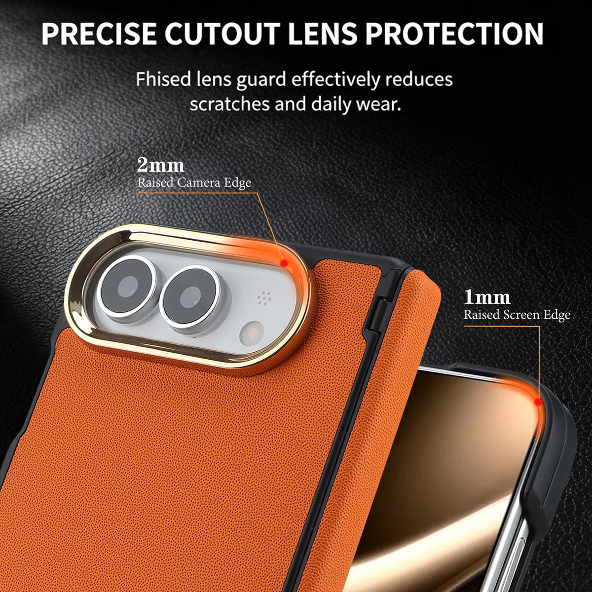 Leather MagSafe Case with Hinge Protection for iPhone Duo