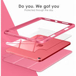 Transparent Magnetic Auto Sleep/Wake Case with Apple Pencil Holder for iPad Air M2 (2024)