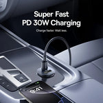 Baseus 30W Dual-Port Car Charger with USB-C PD Fast Charging
