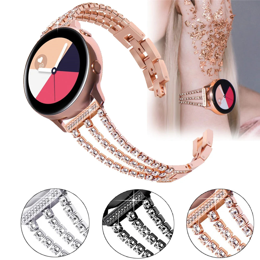 Luxury Glitter Metal Watch Band for Samsung Galaxy Watch 6 & Galaxy Watch 6 Classic