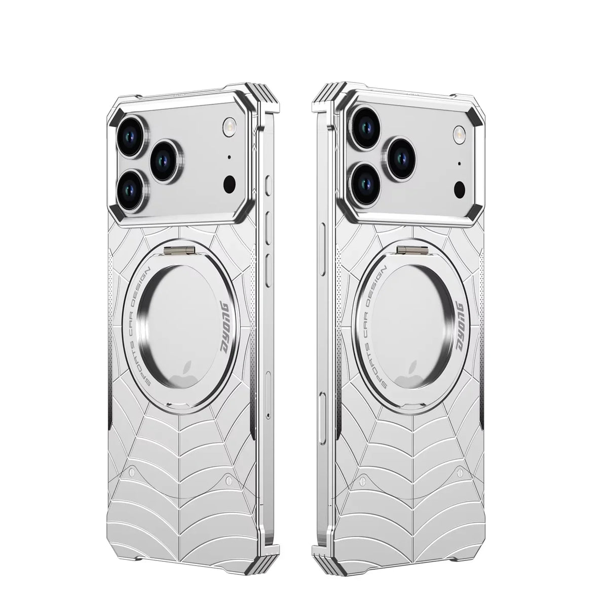Metal Frame MagSafe Case with 360° Rotating Ring Stand for iPhone 17 Series