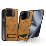 Google Pixel 10 Pro Fold Protective Leather Magnetic Case with Kickstand