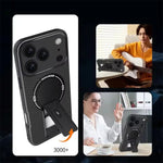 Military-Grade Luxury Carbon Fiber Pattern MagSafe Case with Foldable Stand for iPhone 17 Series