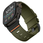Ribbed Nylon Band with Hook-and-Loop Velcro Closure for Apple Watch