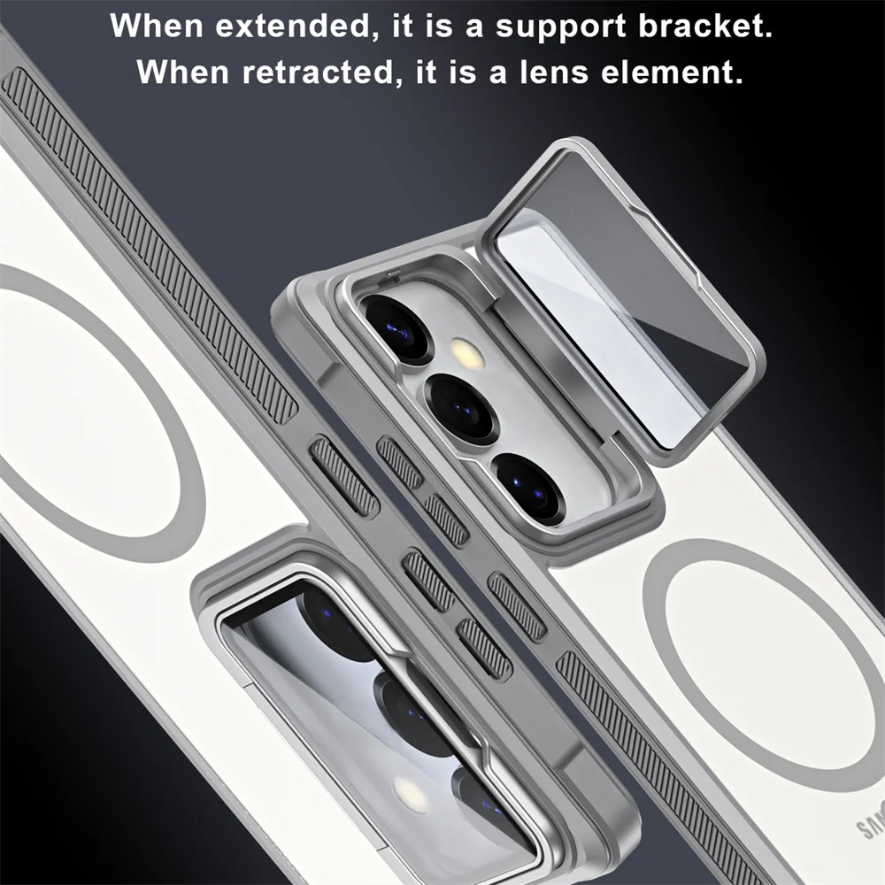 Luxury Magnetic Shockproof Case with Acrylic Camera Lens Protection for Samsung Galaxy S26 Series