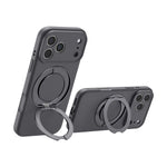 Liquid Silicone MagSafe Case with Rotating Ring Holder for iPhone 17 Series