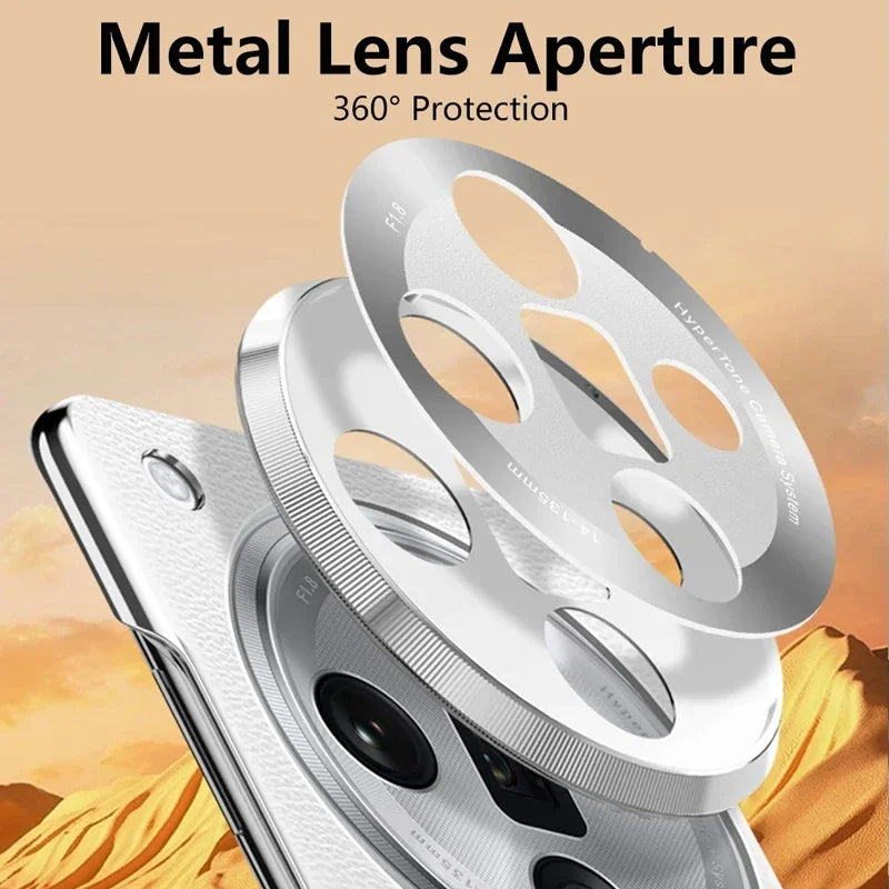 Luxury Electroplated Leather Case with Hard PC Frame for OPPO Find X7 and Find X7 Ultra