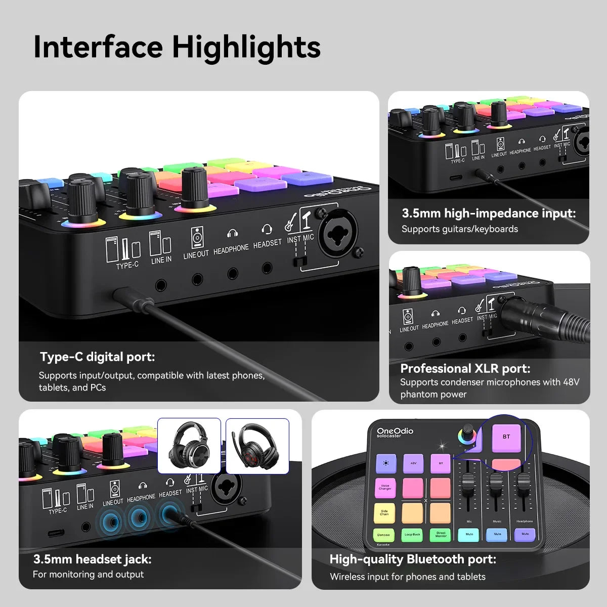 OneOdio Solocaster Gaming Audio Mixer