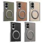 Premium Lychee Pattern Magnetic Leather Case with Ring Holder for Samsung Galaxy Z Fold 8