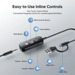 EKSA H8 Wired Office Headset With Noise-Canceling Microphone