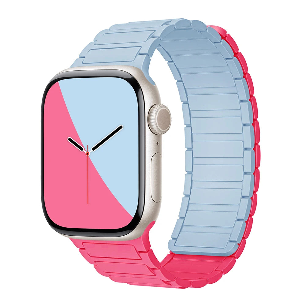 Silicone Replacement Strap with Magnetic Closure for Apple Watch