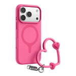 Shockproof Liquid Silicone MagSafe Case with Heart-Shaped Lanyard for iPhone 17 Series
