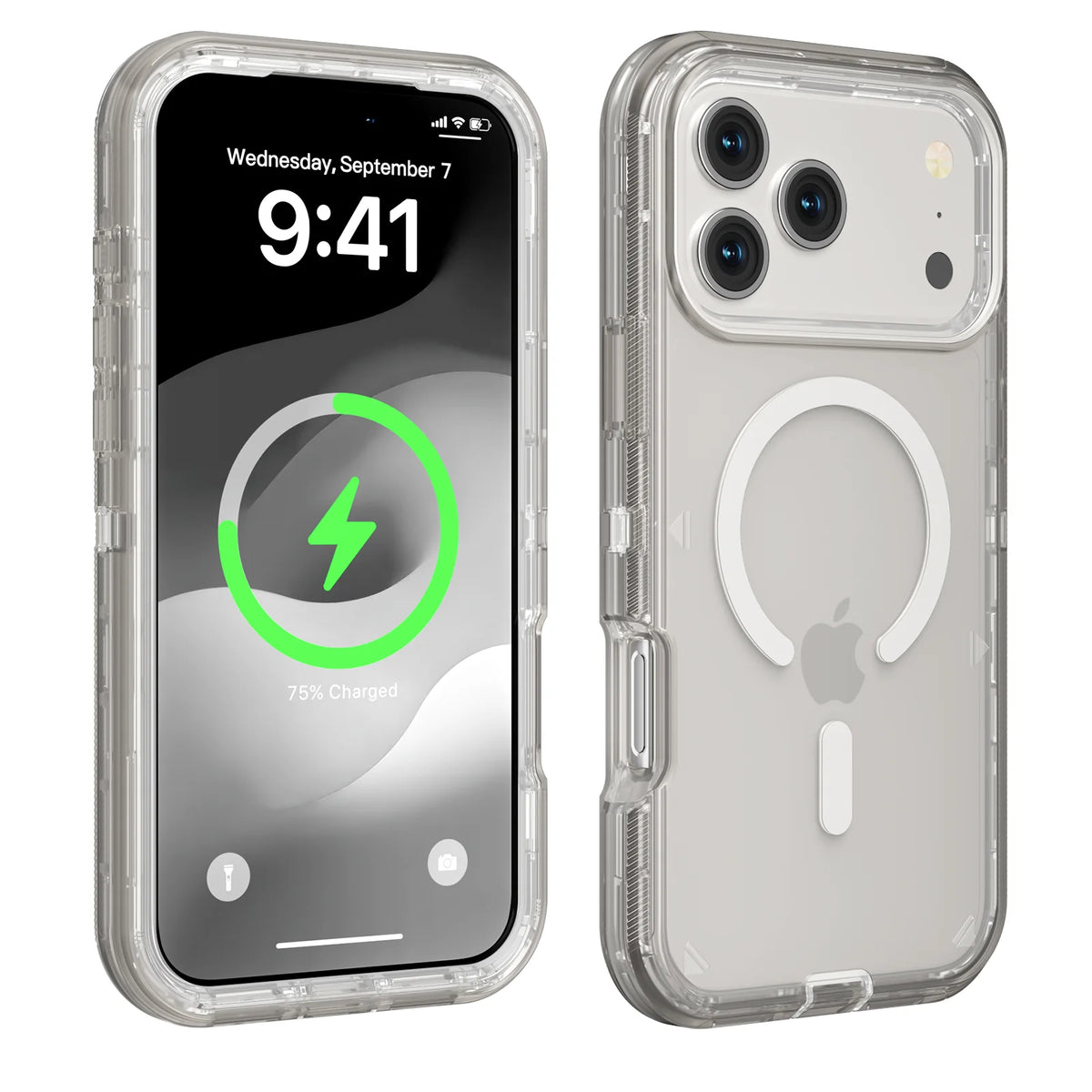 Clear PC+TPU Hybrid Shockproof Case with MagSafe Ring for iPhone 18 Series