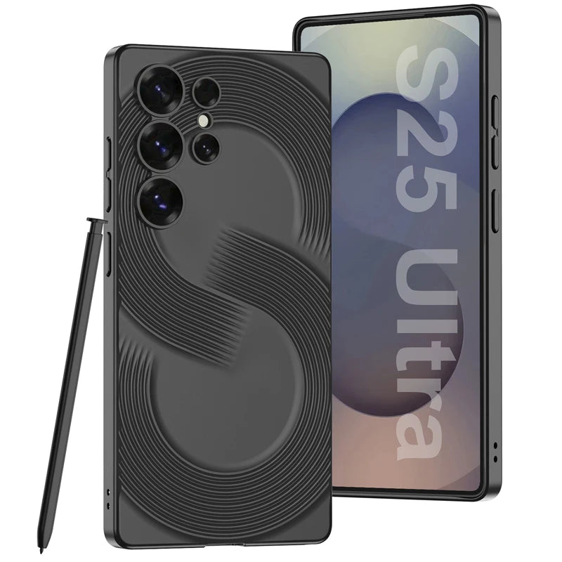 Unique S-Pattern Hard PC Phone Case with Camera Guard for Samsung Galaxy S25 Ultra