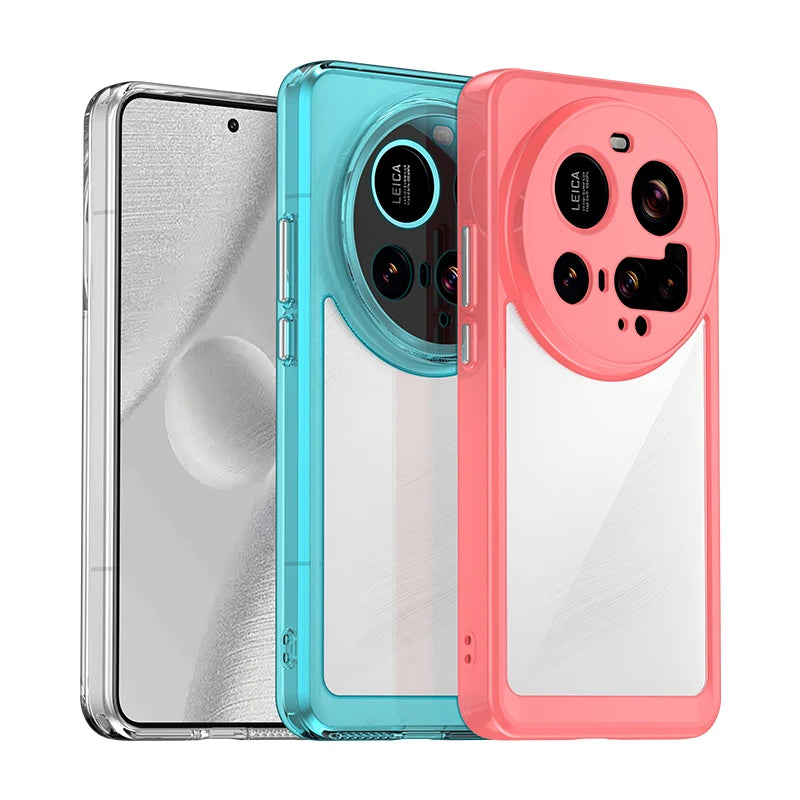 Soft TPU Bumper + Clear Hard PC Protective Transparent Case for Xiaomi 15 Ultra