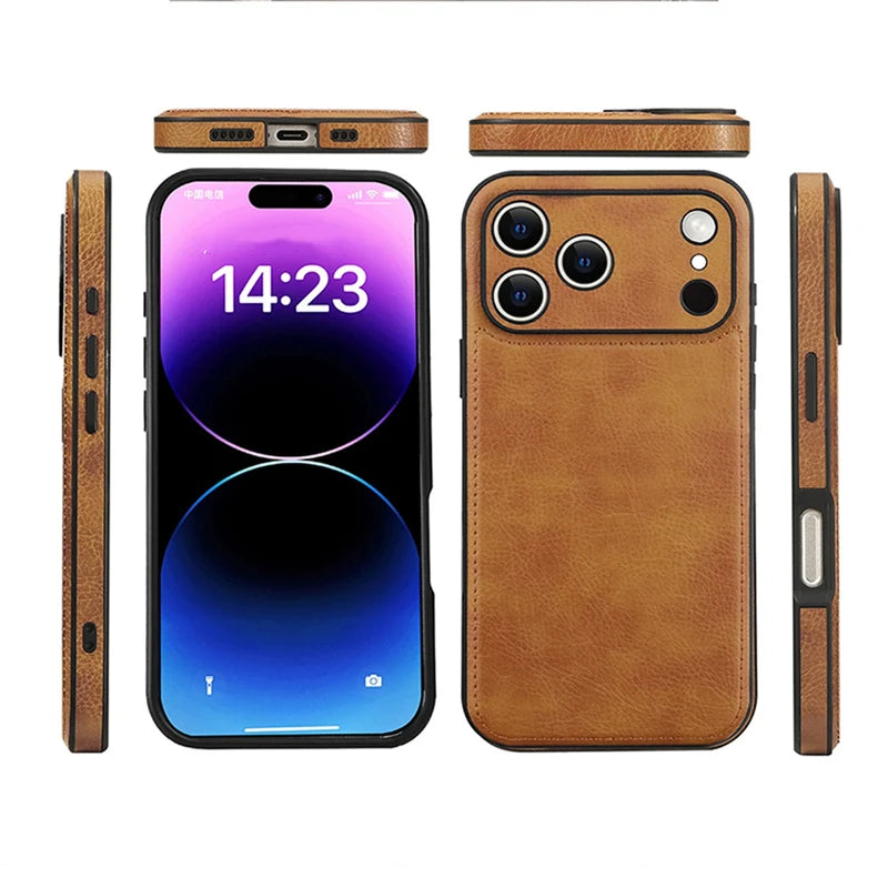 Classic Leather Texture Shockproof Case for iPhone 17 Series