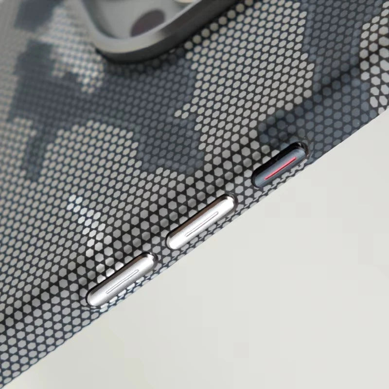 Rugged Camouflage Graffiti MagSafe Case with Alloy Lens Frame for iPhone 16 Series