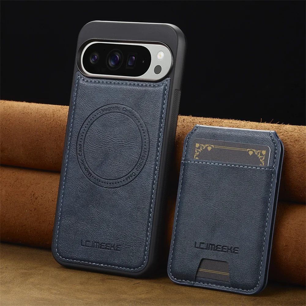 Leather Detachable Magnetic Wallet Case with Kickstand for Google Pixel 9 Series