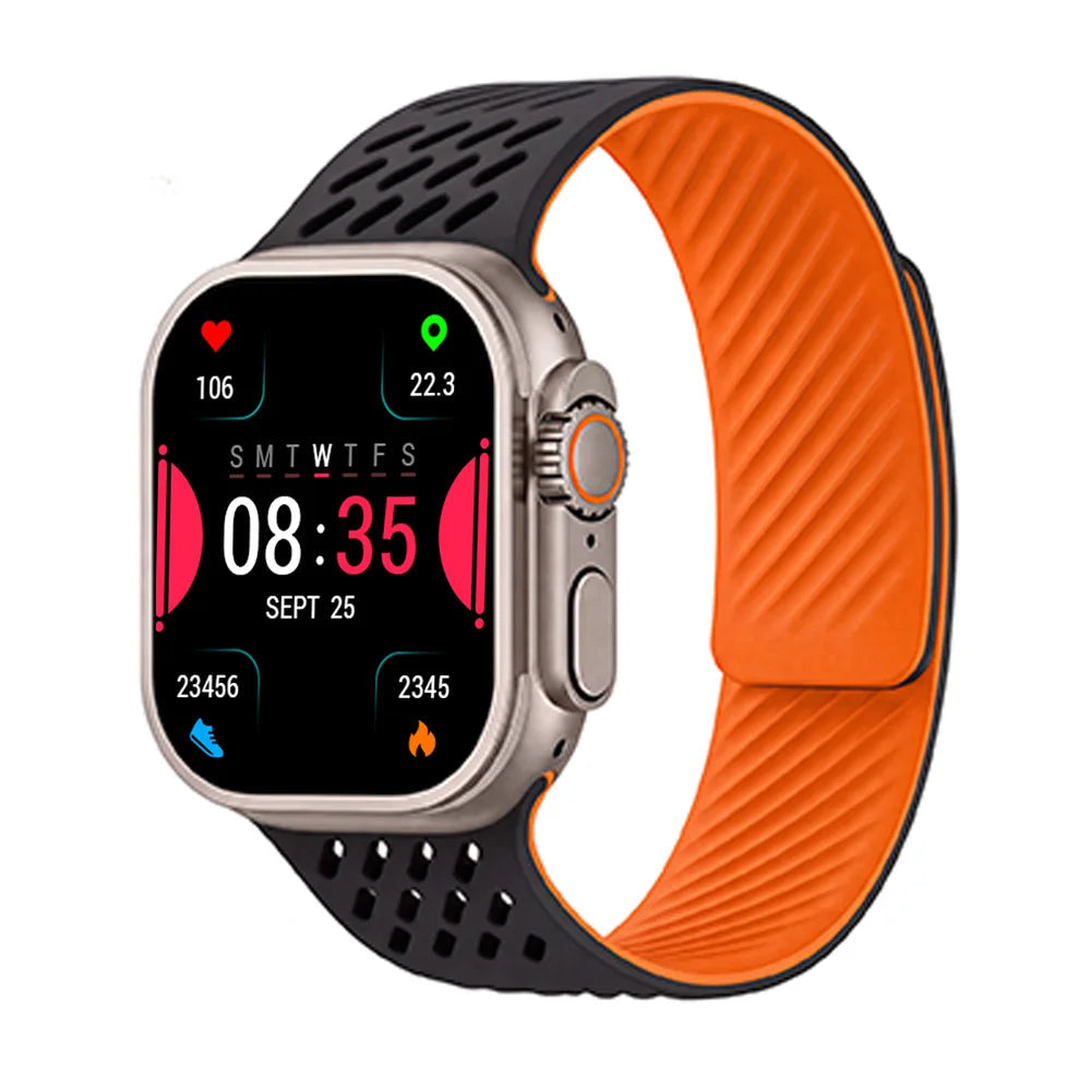 Perforated Silicone Band with Magnetic Closure for Apple Watch