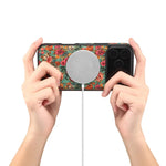 Luxury Flower Pattern Leather MagSafe Case for iPhone 17 Series