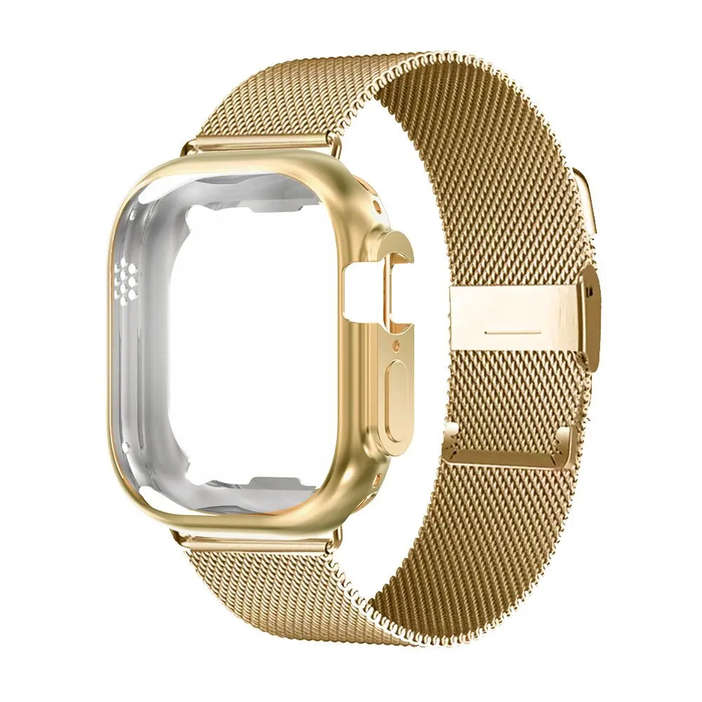 Milanese Loop Band with Protective Case for Apple Watch