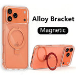 Crystal Clear Acrylic MagSafe Case with Alloy Stand for iPhone 17 Series