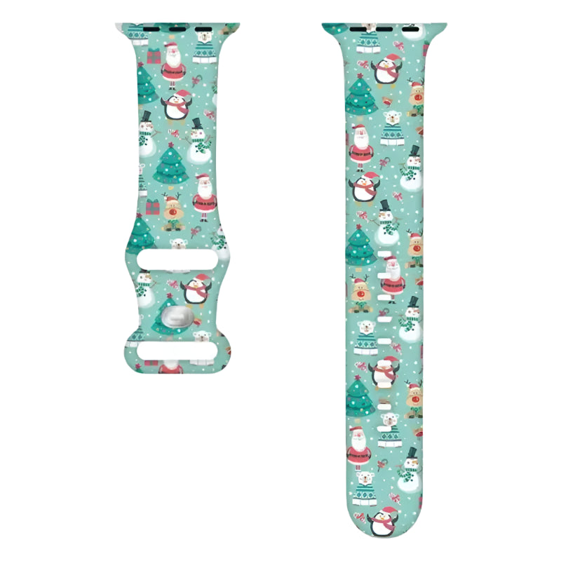 Christmas Printed Silicone Strap for Apple Watch