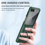 Samsung Galaxy Z Flip 7 Protective Hard Shell Magnetic Case with Ring Stand