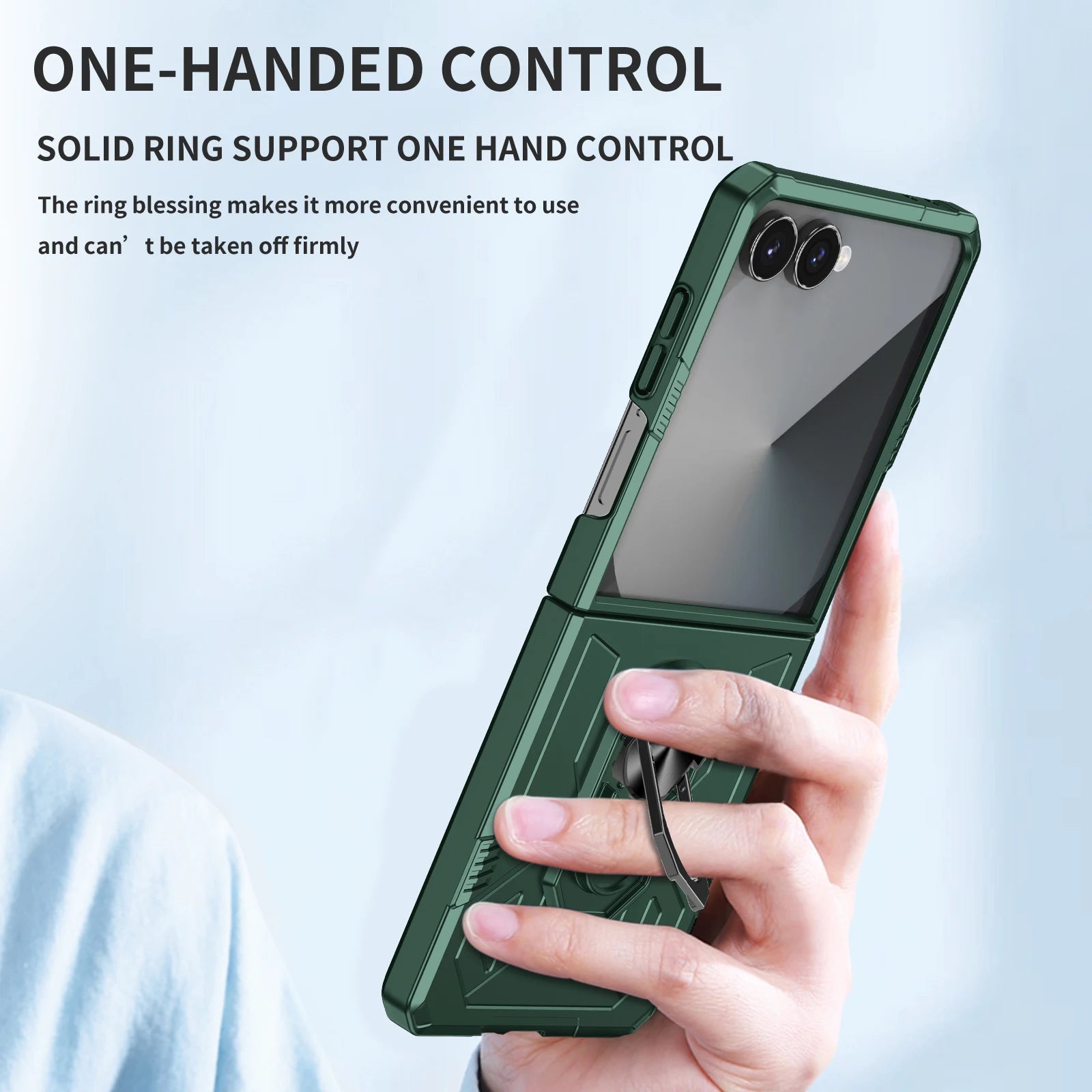 Samsung Galaxy Z Flip 7 Protective Hard Shell Magnetic Case with Ring Stand