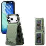 Multi-Functional Twill Weave Leather Wallet Case with Up-Down Opening & RFID Protection for iPhone 17 Series