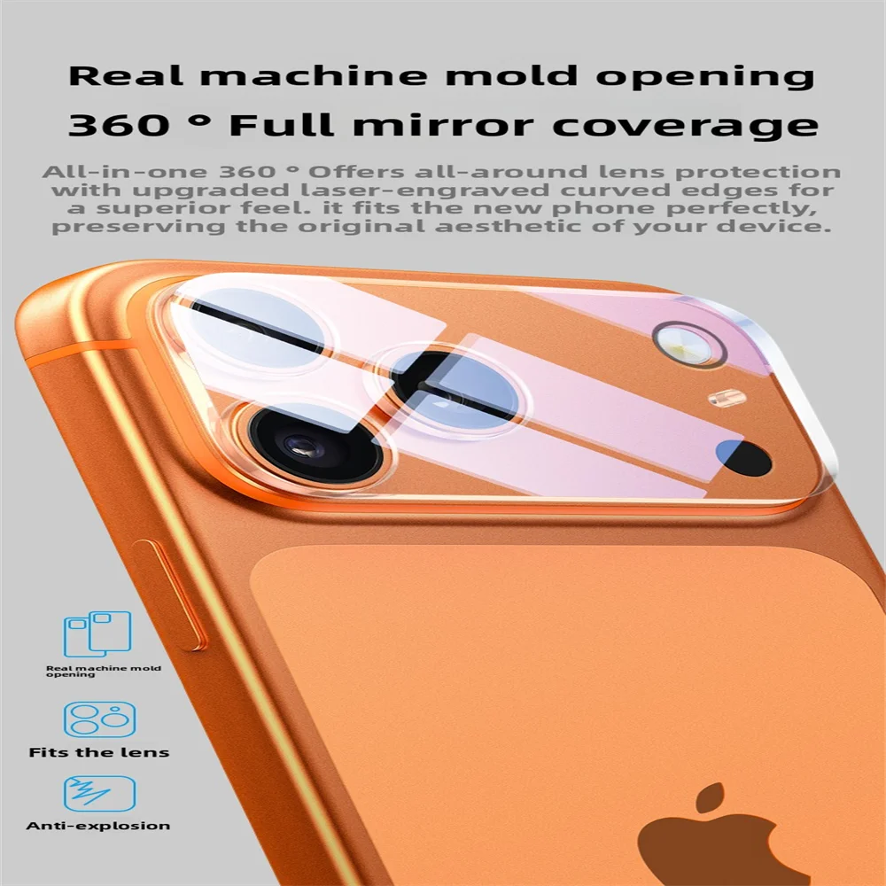 HD Transparent Tempered Glass Camera Lens Protector for iPhone 17 Series