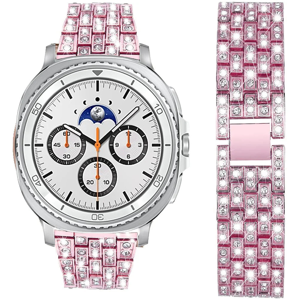 Luxury Diamond Stainless Steel Band for Samsung Galaxy Watch 8 & Galaxy Watch 8 Classic