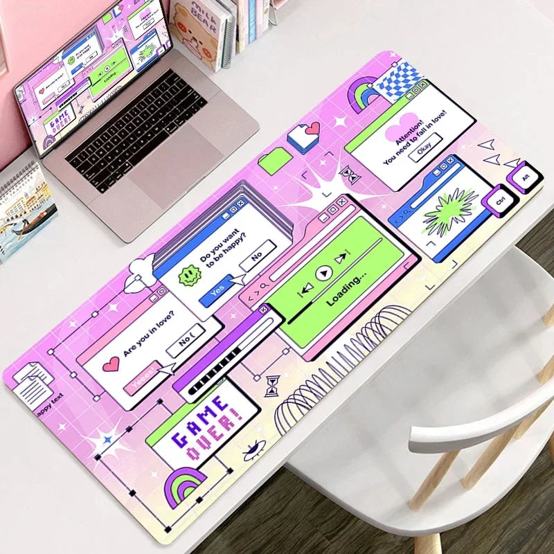 Large Format Vaporwave Kawaii Desk Mouse Pad