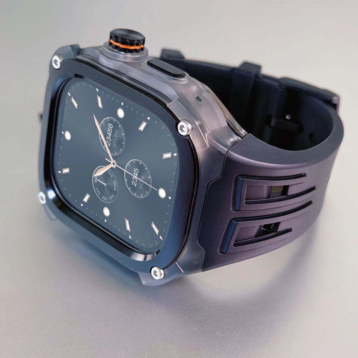 Rugged Protective Case with Integrated Silicone Band for Apple Watch Ultra