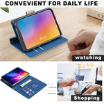 Premium Synthetic Leather Flip Wallet Case with RFID Blocking for iPhone Duo
