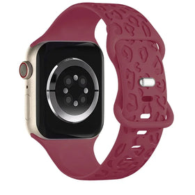 Leopard Pattern Engraved Silicone Sport Band for Apple Watch
