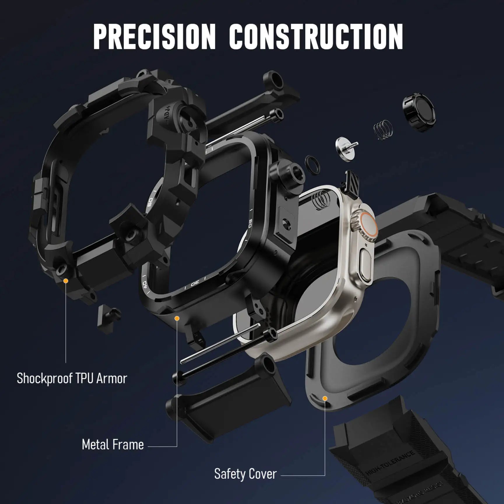 Tactical Protective Case with Band for Apple Watch