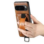 Premium Leather Wallet Case with Wristband and Card Slot for Google Pixel 9 Series