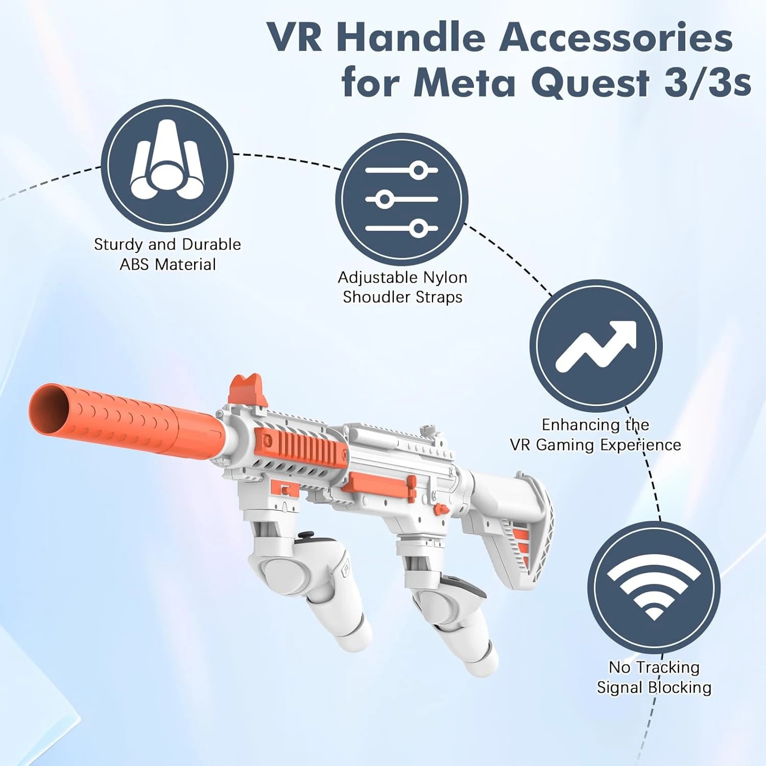 VR Rifle Gun Stock with Magnetic Mount for Meta Quest 3 & 3S