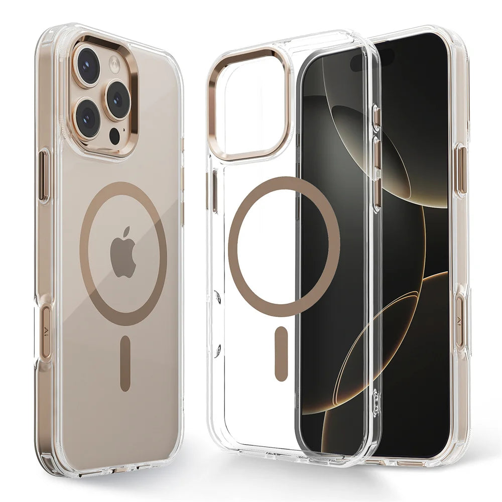 Shockproof Transparent MagSafe Case for iPhone 16 Series