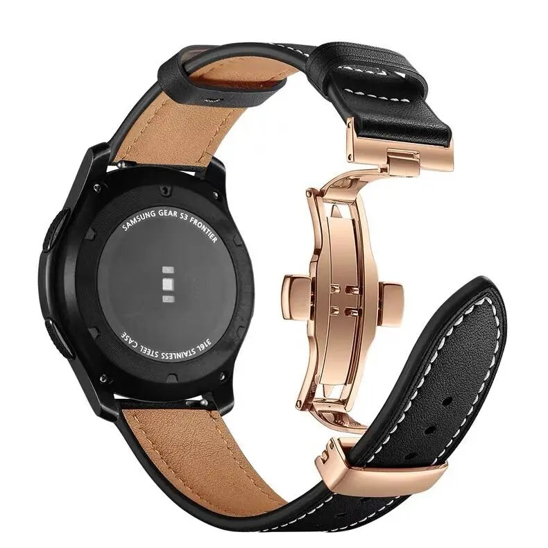 Luxury Leather Strap with Metal Buckle for Samsung Galaxy Watch 8 & Galaxy Watch 8 Classic