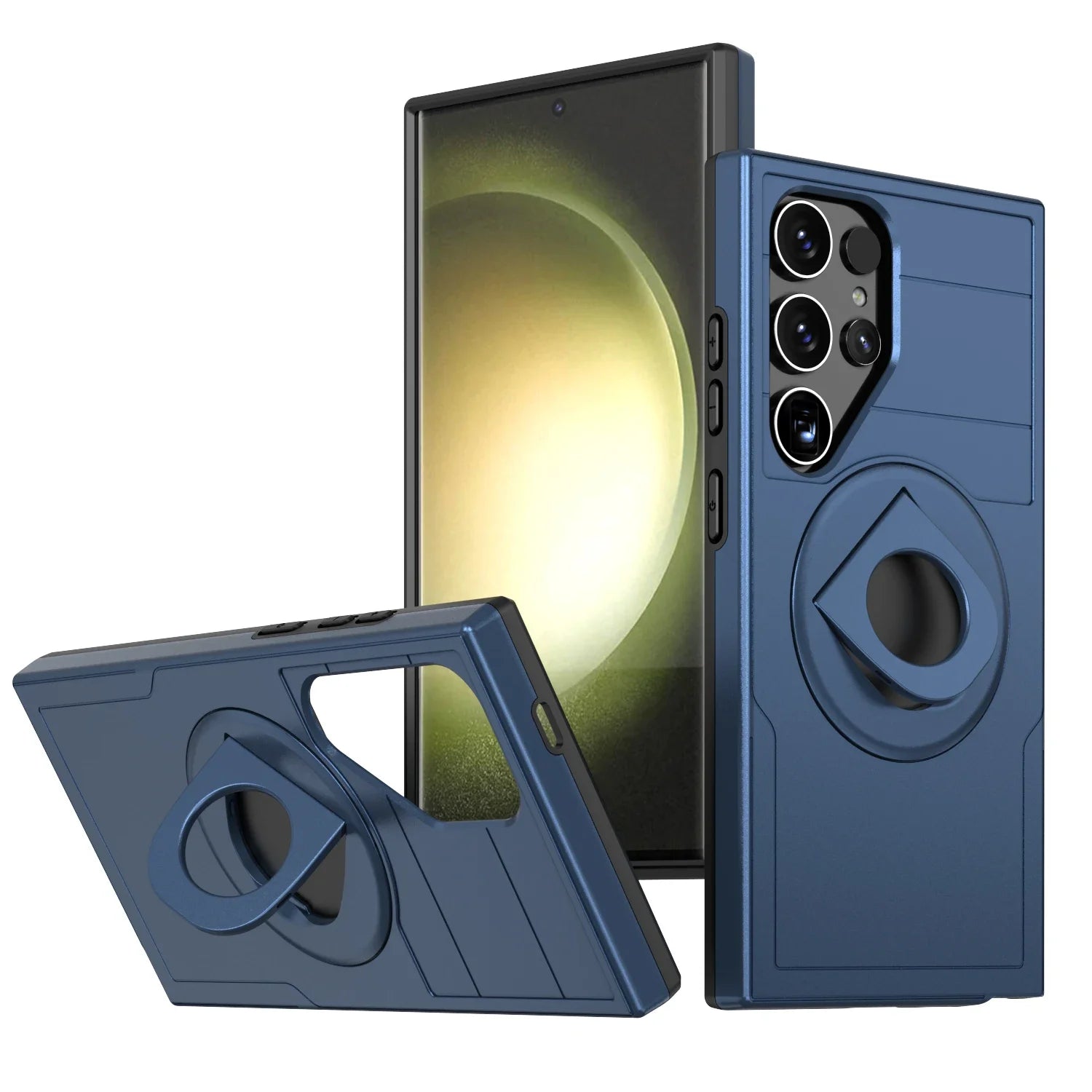 Shockproof Armor Phone Magnetic Case with Ring Kickstand for Galaxy S25 Series