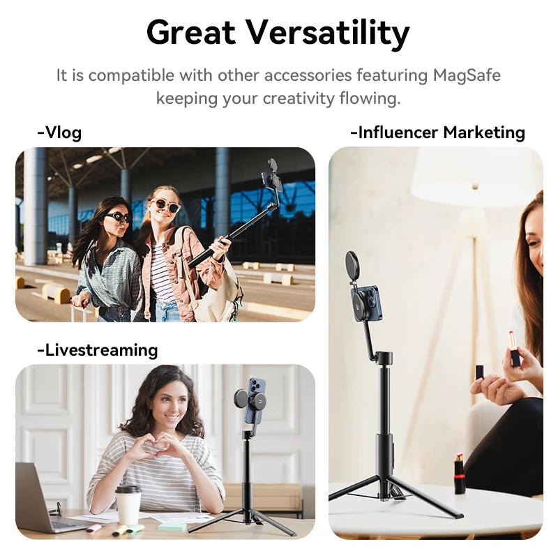Ulanzi Magnetic Phone Selfie Stick Tripod with Remote